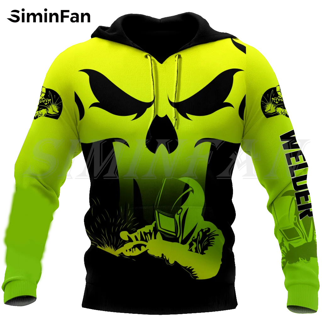

Mens Skull Hoodies Welder Solderer 3D Print Zipper Jacket Hood Pullover Unisex Casual Sweatshirt Women Man Autumn Tracksuit Coat