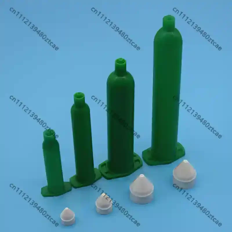 Industrial UV Resistant Green Dispensing Barrel 10-50CC With Piston For Glue Dispenser