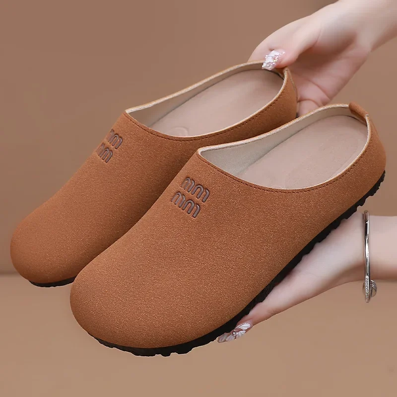 

Women Footbed Comfortable Slip On Mules Mules House Slipers With Arch Support Ladies Suede Backless Casual Shoes 2025