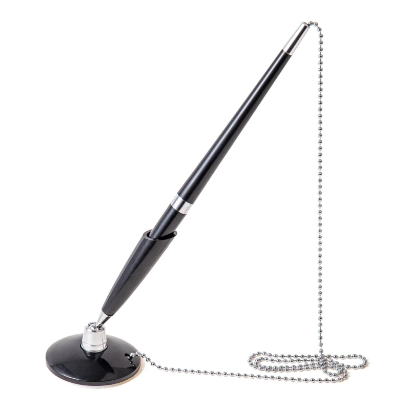 Ballpoint Pen Set with Chain and Desk Holder Perfect for Business Use Elegant Desk Pen with Ball Chain Security Pen