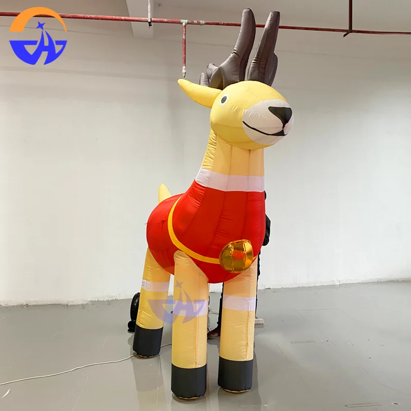 

Надувная мультяшная рождественская модель оленя, рождественская праздничная атмосфера, украшение, реквизит для уличного двора