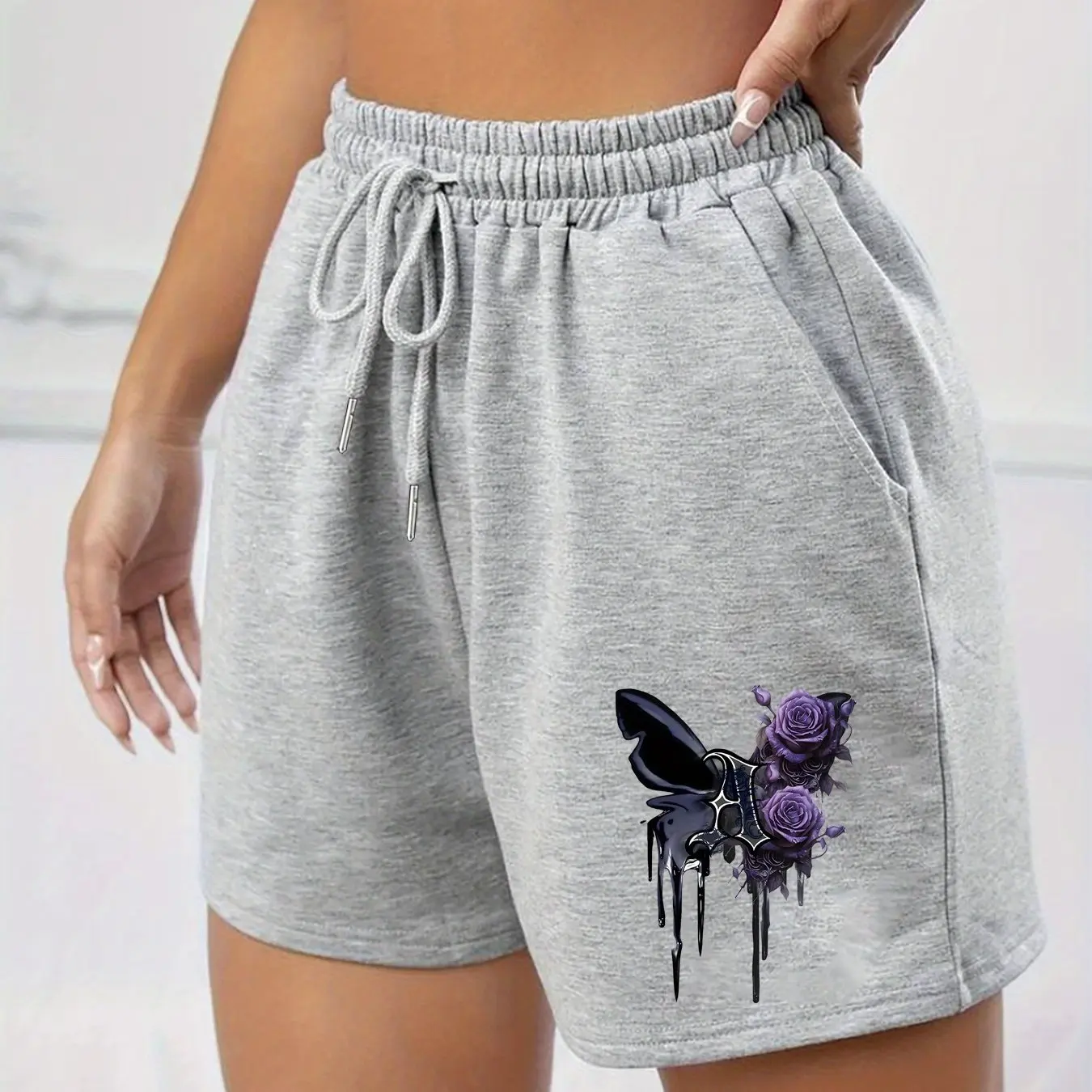 

Trendy Printed Women's Shorts Summer Casual Versatile American Trendy Outerwear Pants Summer Beach Pants