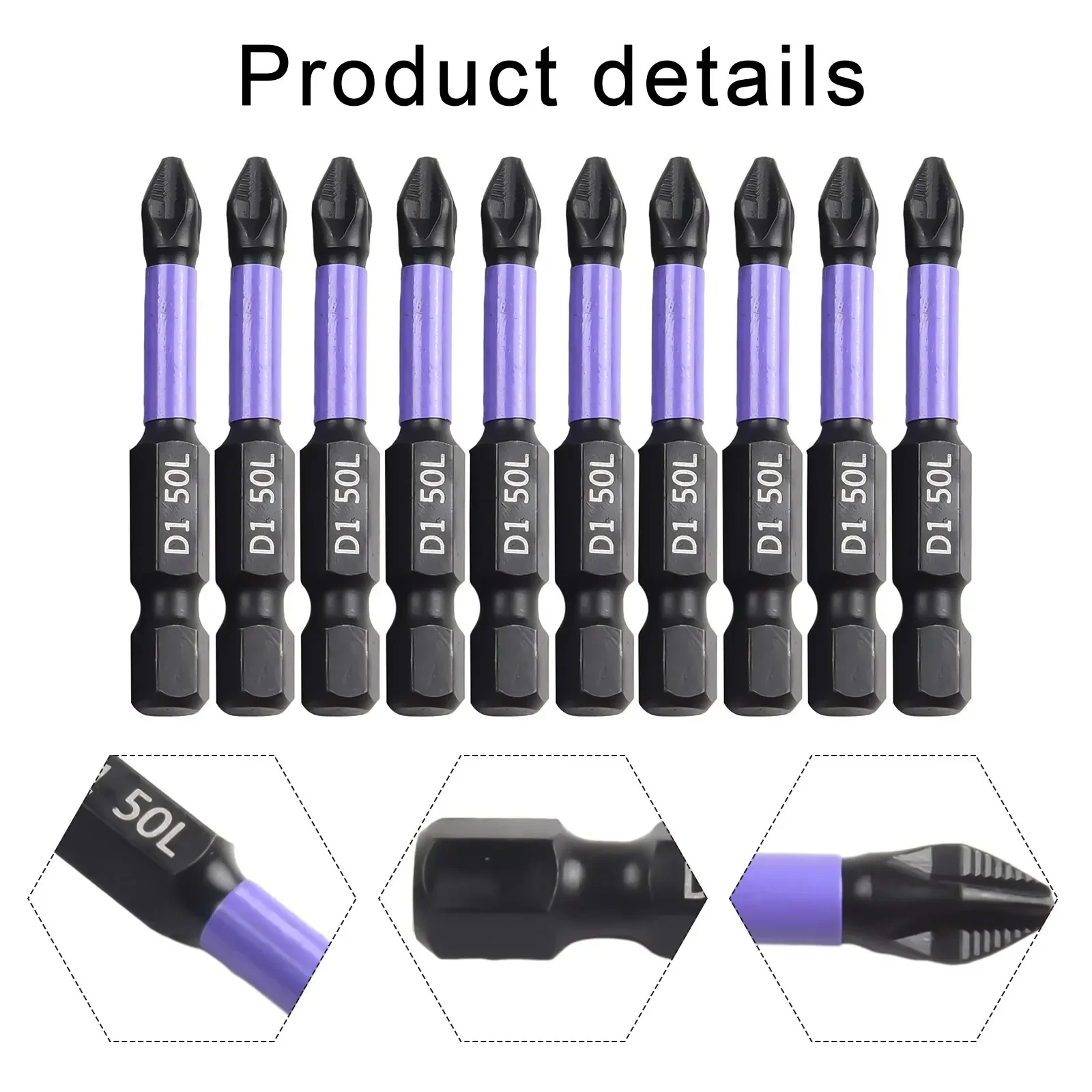 10/20Pcs Set Non-Slip Magnetic Batch Head Cross Screwdriver PH2 25,50,65,70,90,150mm Alloy Steel Hardness Impact Drill Bits
