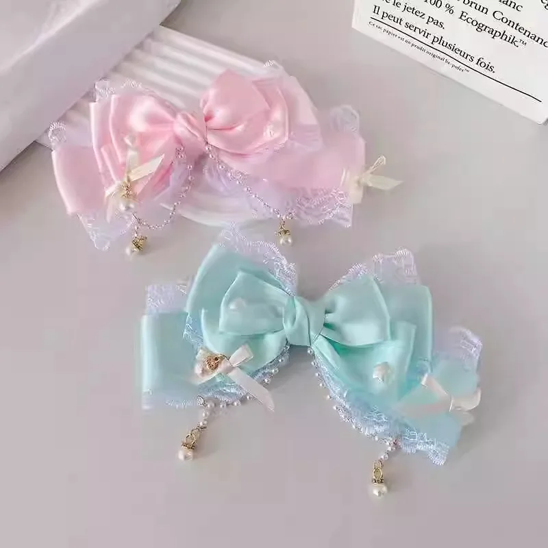 

Hair Band Lolita Bow Headwear Pearl Hair Clip For Costume Party Daily Wear