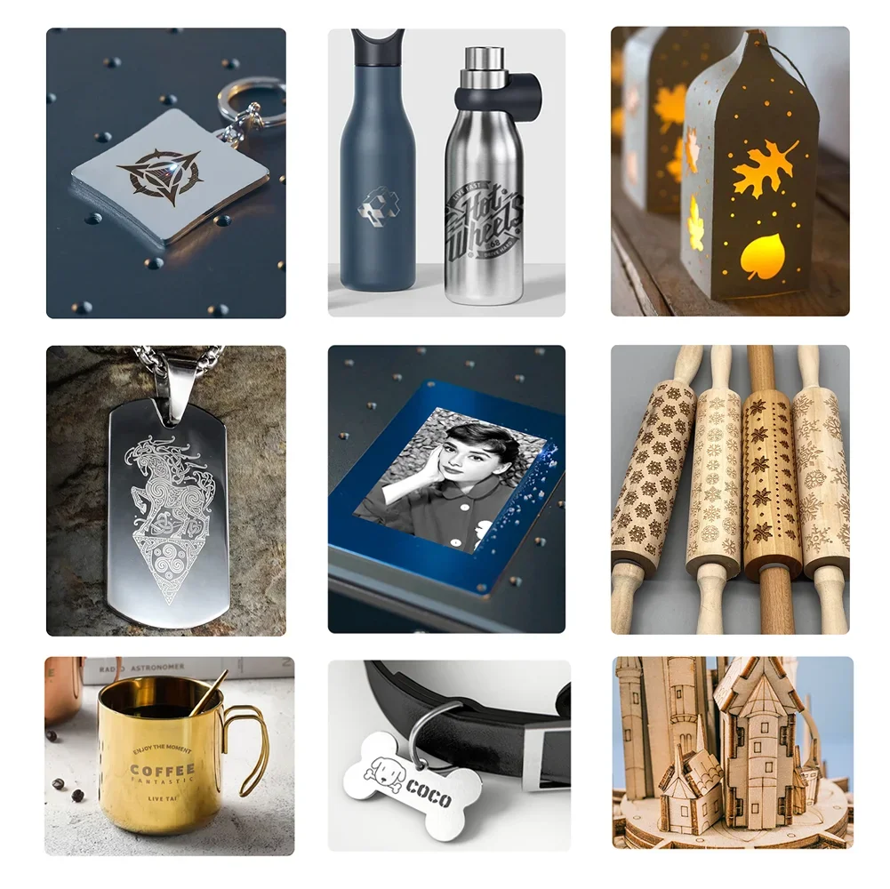 DAJA M4 PRO Dual Portable Laser Engraver Fast Fiber Marking for All Material Cylinder Cup Jewelry Ring Dog Tag Wood Metal Part