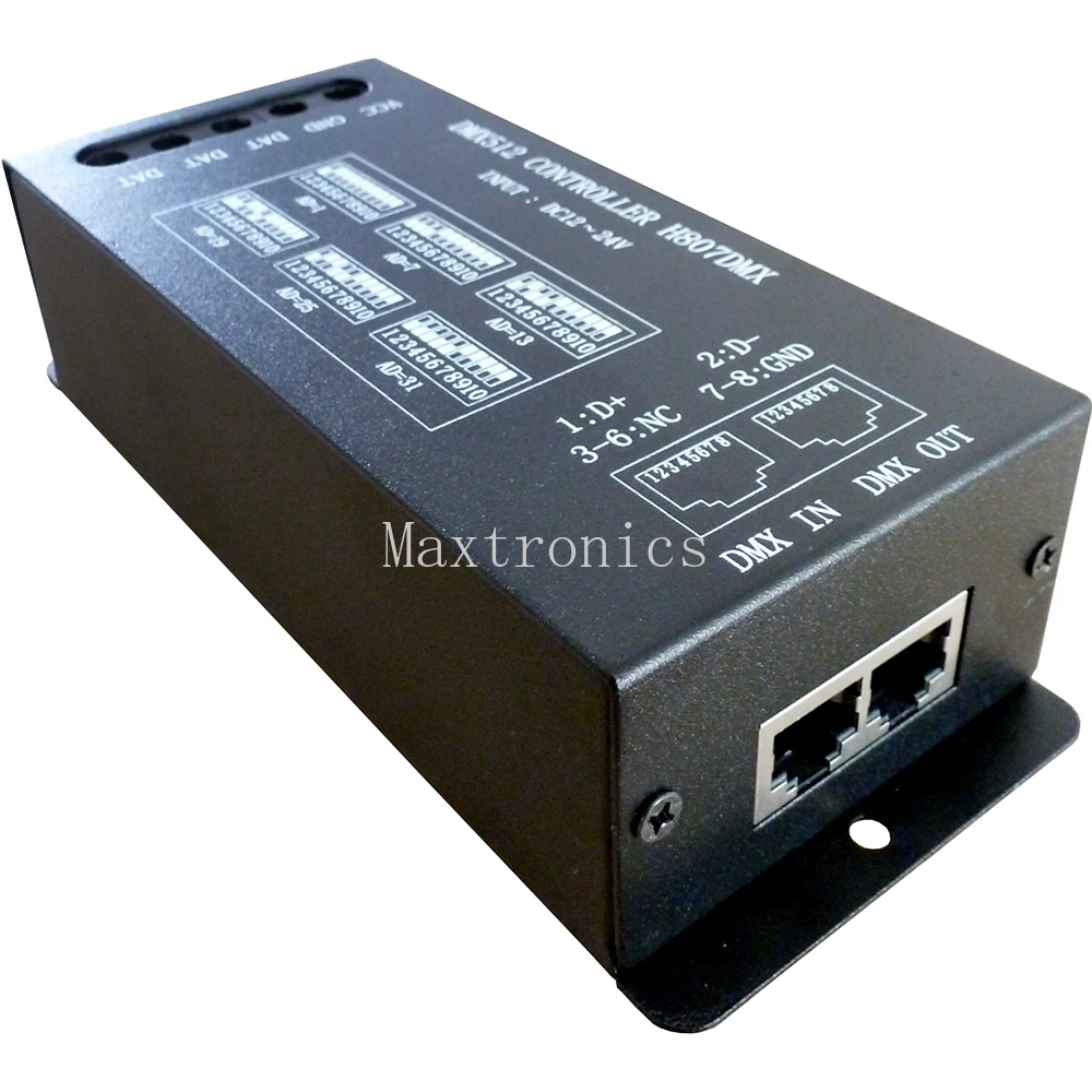 

Контроллер DMX512 H807DMX DMX SPI декодирование 1024 пикселей RGB-контроллер 14 каналов DMX-контроллер для WS2812 WS2813 DMX сценический светильник