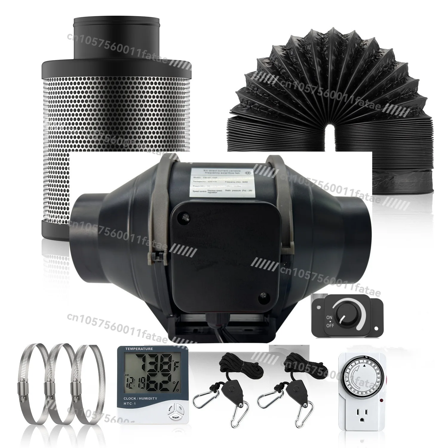 

AC100-240V 4/6 Inch CE/ROHS/FCC Certified Knob Speed Control Pipe Fan Carbon Can Filter Sleeve