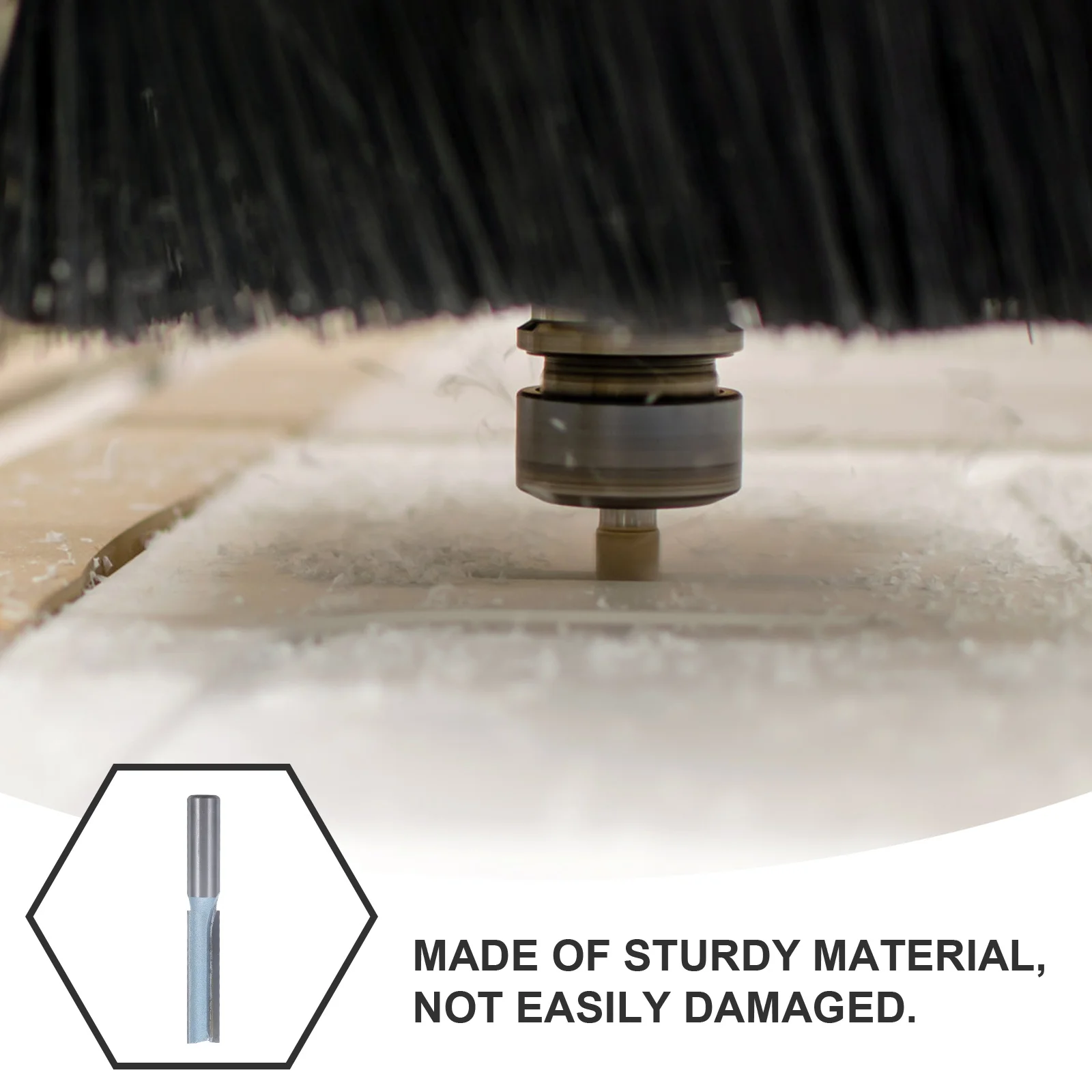 مزمار مزدوج عالي القوة مستقيم راوتر بت للأخاديد جوفاء الدقة طحن النجارة أداة قطع الخشب الرقائقي