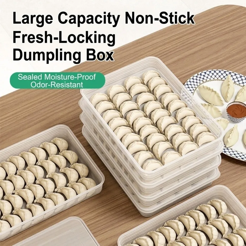 Transparent Dumpling Box with Lid Stackable Food Containers multi-functional Prevent cross-contamination of flavors