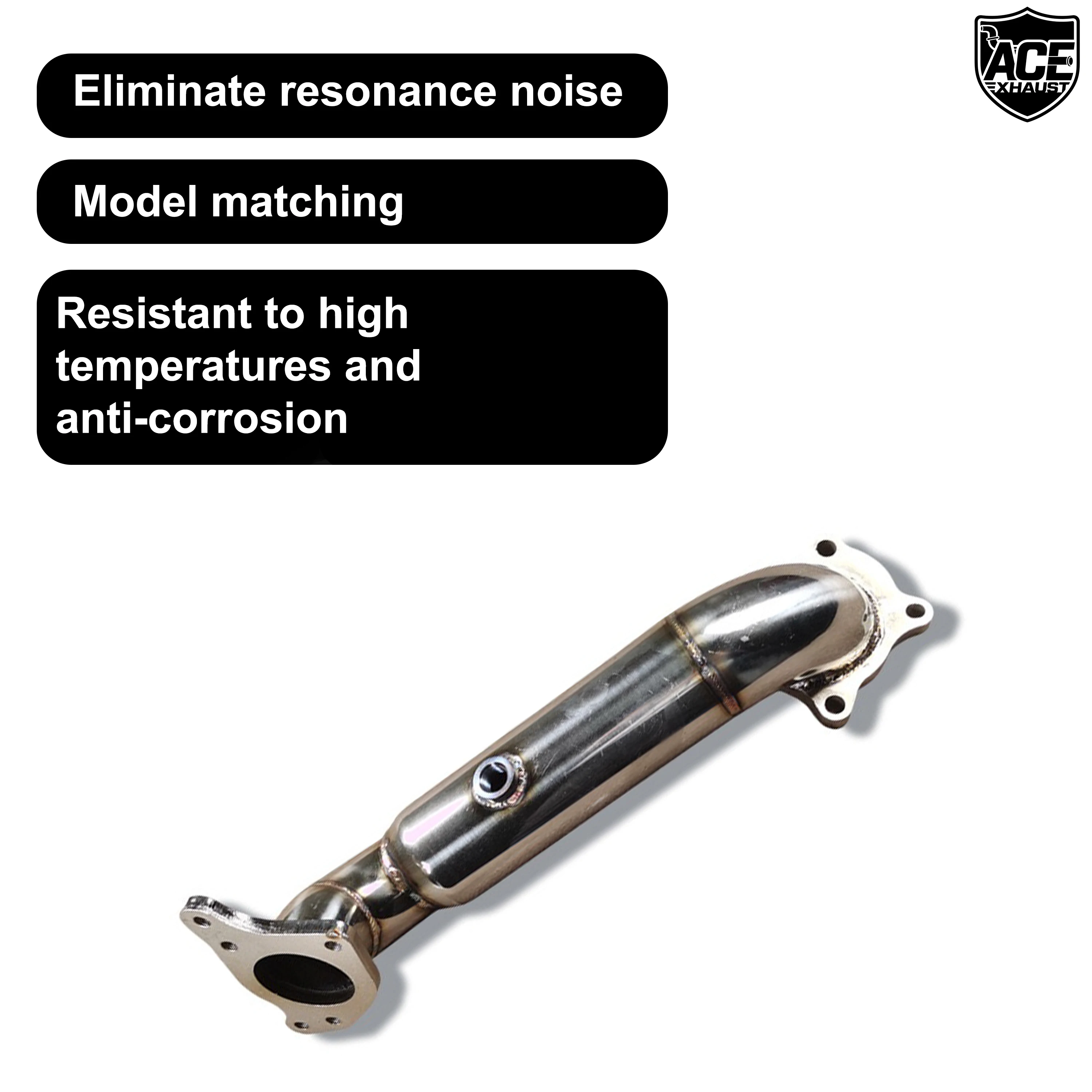 ACE Auspuffsysteme für Honda Civic Type R FL-5 Free Flow Downpipe aus SUS304 Edelstahl mit Katalysator – Detail 5