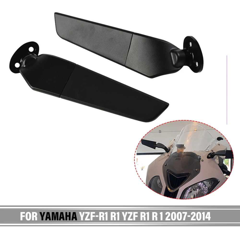 

For YAMAHA YZF-R1 R1 YZF R1 R 1 2007-2014 2008 2013 2012 Motorcycle Side Mirrors Wind Wing Adjustable Rotating Rearview Mirror