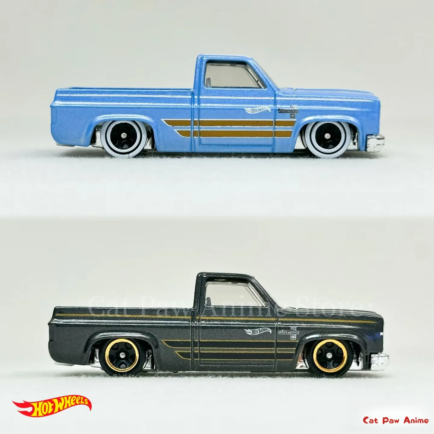 ماتيل هوت ويلز شيفروليه سيلفرادو شاحنة بيك اب 1983 سيارة رياضية لعبة مجسمة لهواة جمع دييكاست السكك الحديدية مركبة السيارات