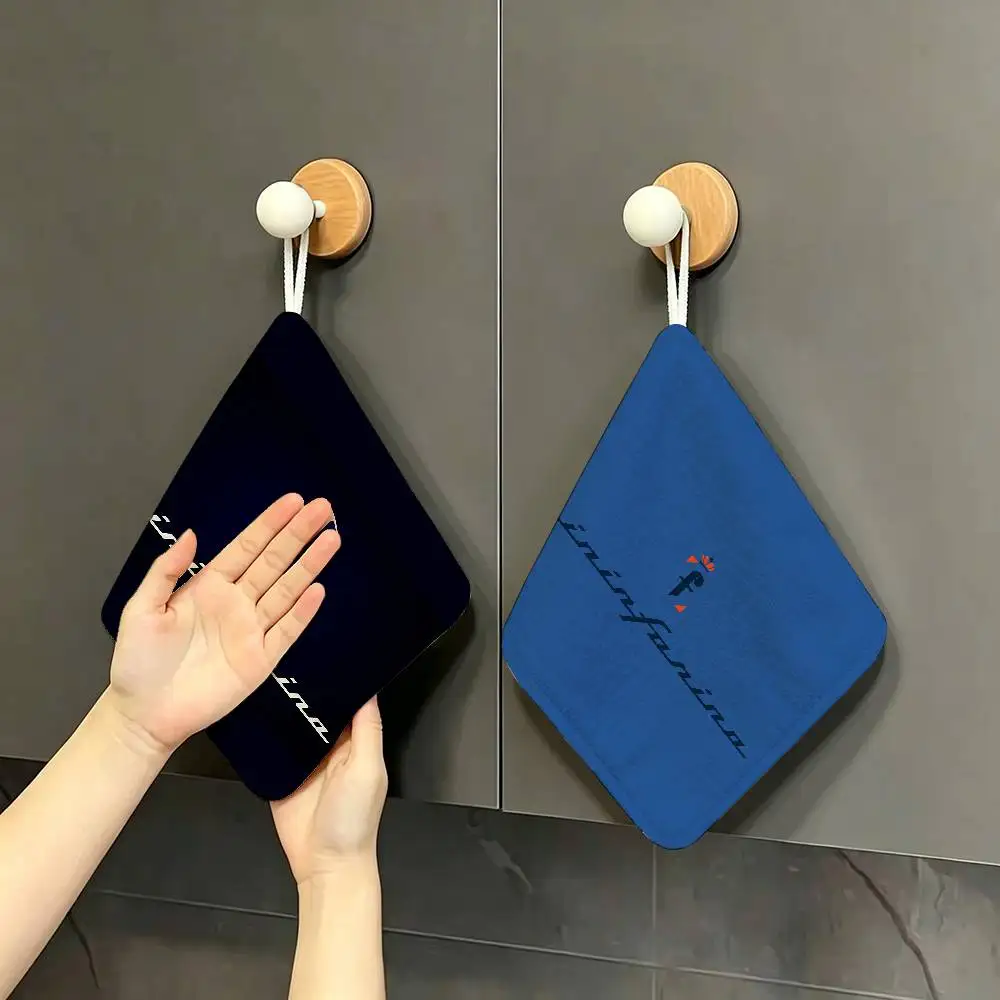Pininfarinas Polyester Cotton Hand Wiping Towel with Hanging Loop, Lightweight for Home and Commercial Use