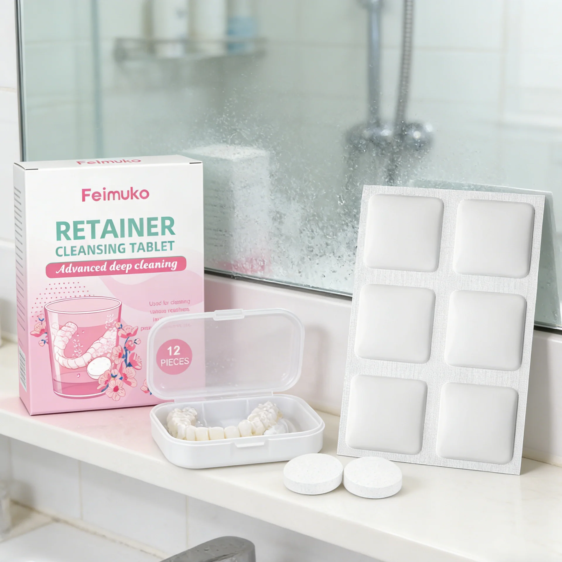 

Denture Cleaning Tablets Remove Odor Bacteria Discoloration Stain Plaque Fresh Breath Orthodontic False Tooth Cleanser Oral Care