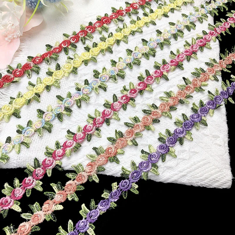 

1/2/5 Yards Flower Embroidered Lace Trim Ribbons Fabric Trim DIY Sewing Handmade Craft Materials Clothes Accessories Home Decor