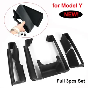 For Tesla Model Y 2021-2024 Under Seat Corner TPE Guard Front Rear Seat Slide Rails Protector Cover Anti-Kick Protection Shell