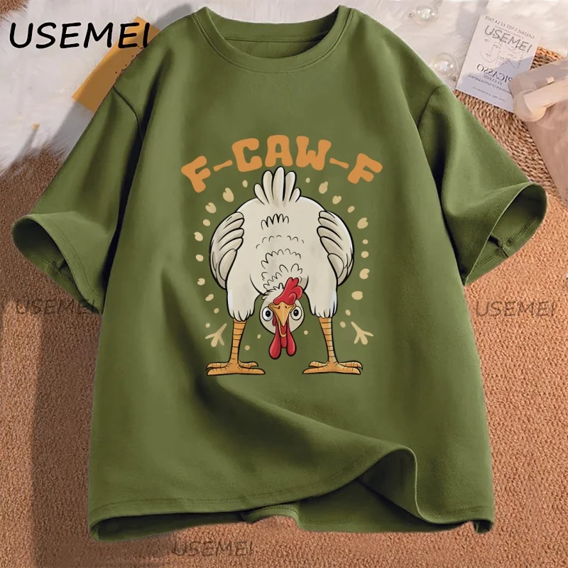 F Caw F Chicken T-Shirt Funny Bird Lovers Farm Animal T Shirt F-Caw-F Chicken Humor Tshirt Crew Neck Short Sleeve Tees Fashion