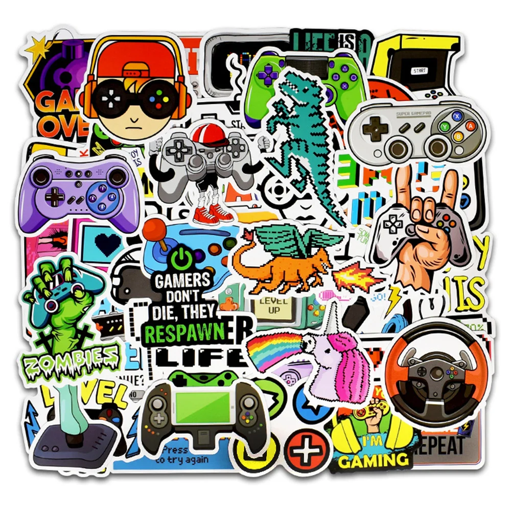 50PCS Cartoon Game Console Personalized Sticker Graffiti Creative Helmet Toy Mobile Phone Computer Refrigerator Desk Decoration