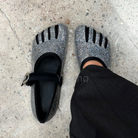 New Trend Style Fashionable Five Toes Casual Comfortable Flats Separate Toe Genuine Leather Women's Shoes