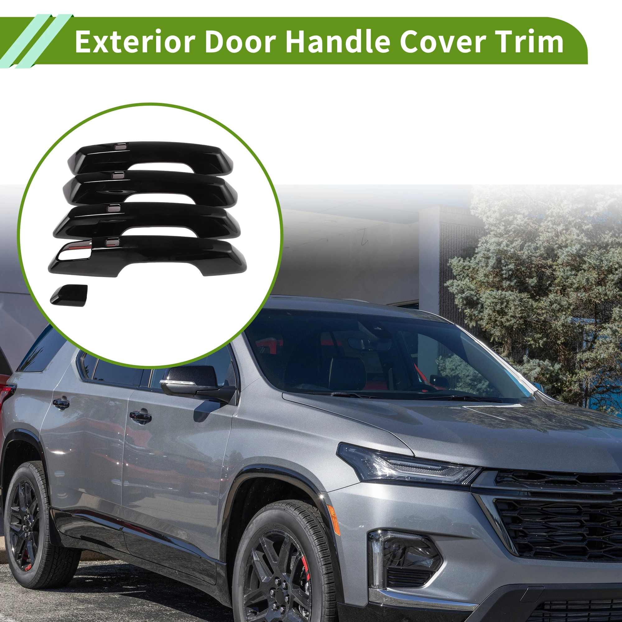 

Накладки на внешние ручки дверей UXCELL (передние и задние) для Chevrolet Traverse 2024-2025 без отверстия под ключ, 1 комплект