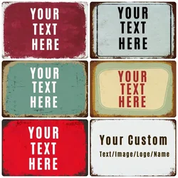 Personalized Metal Tin Sign, Customize Plates, Retro Your Text, Wall Art Decor, Painting Plaques, Home Decor, WYD3