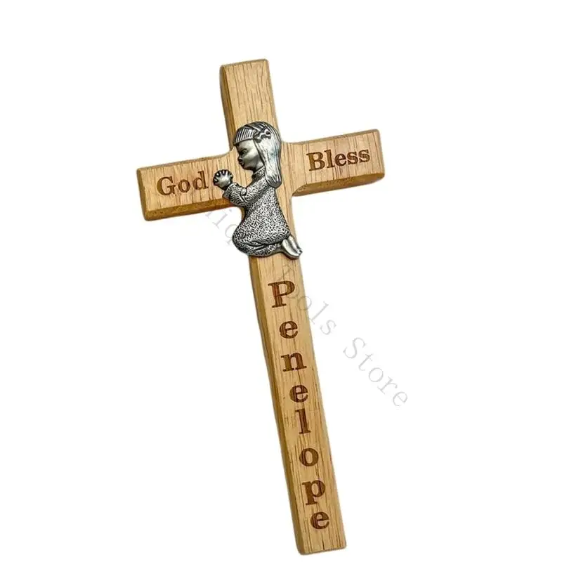 M89A Durable Wooden Crucifix Religious Ornament Catholic Gift For Children Offering Blessings And Spiritual Guidance