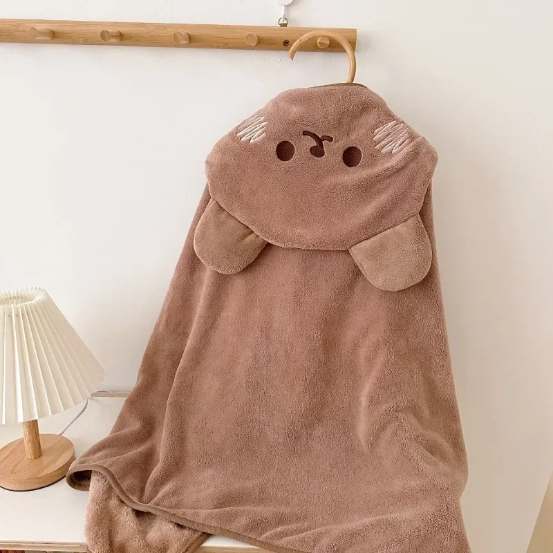Thickened Kids Hooded Bath Towel Cartoon Bear Design Absorbent Breathable Shower Cloak Non slip Blanket For Baby Beach Shower view 6