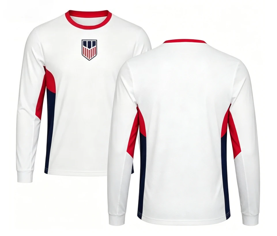 2026 American round neck football long sleeved breathable quick drying fashion versatile for both men and women outdoor sports