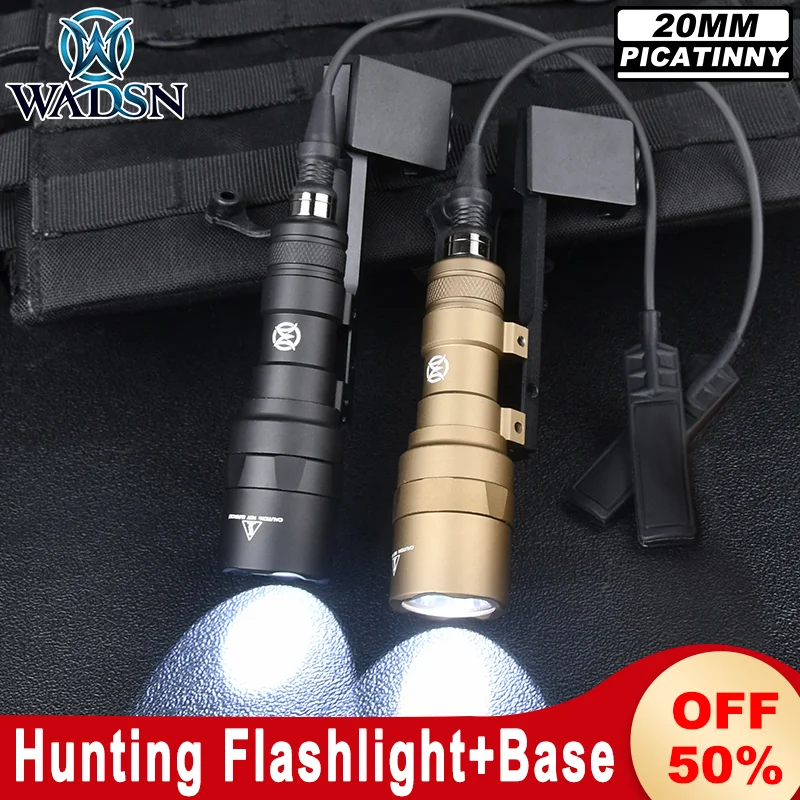 WADSN Surefir SF M300C Flashlight 400lumens White Light Metal Offset Mount Base Fit 20MM Picatinny Rail Airsoft Weapon Accessory