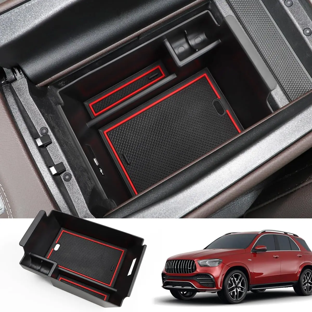 

For Mercedes Benz GLE GLS Class W167 V167 X167 2020-2025 Car Accessories Central Armrest Box Storage Box Organizer Tray Holder