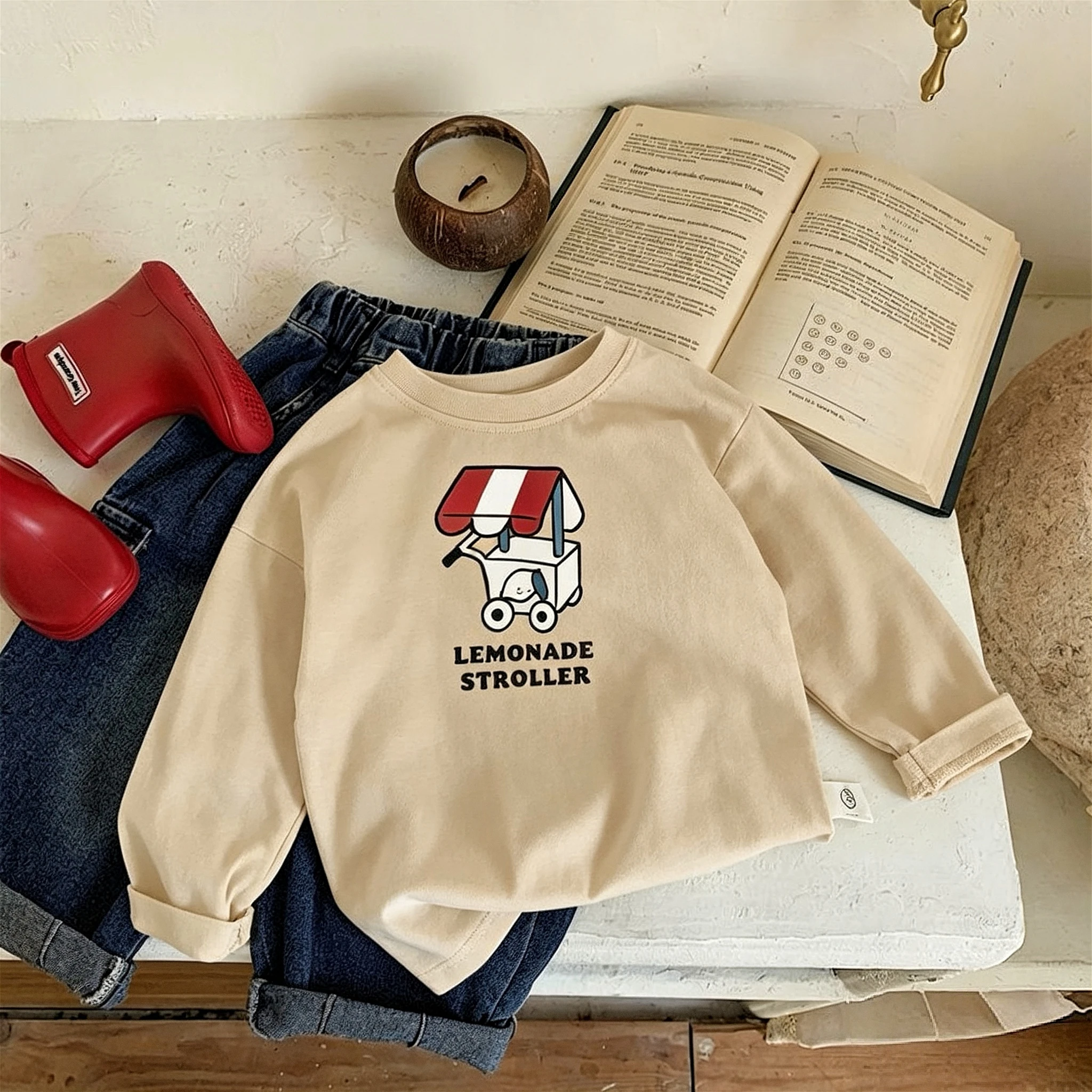 Frühling Herbst Kinderkleidung Langarm-T-Shirt Einfache Mode Vielseitiges Kinder-Rundhals-Pullover-Basis-Shirt Lässige Bluse – Detail 9