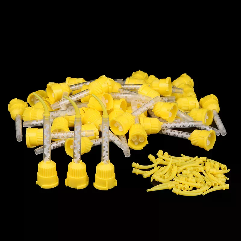 

50/100Pcs Disposable Impression Nozzles Mixing Tips Mixing TubeDentistry Silicone Rubber Conveying Mixing Head Dental Materials