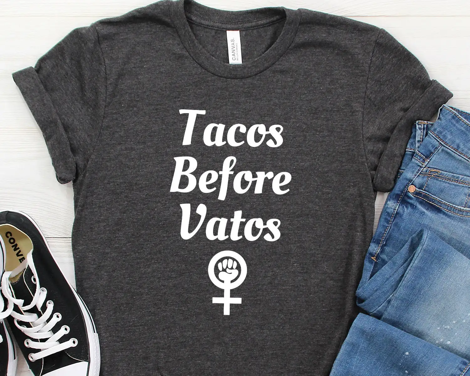 Tacos Before Vatos Mexican T Shirt Spanish
