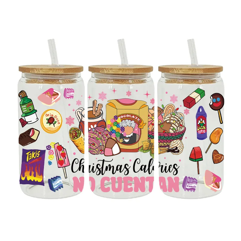 

UV transfer stickers glass crystal label crystal stickers cross-border special stickers for 16oz glass cups 23cmX11cm