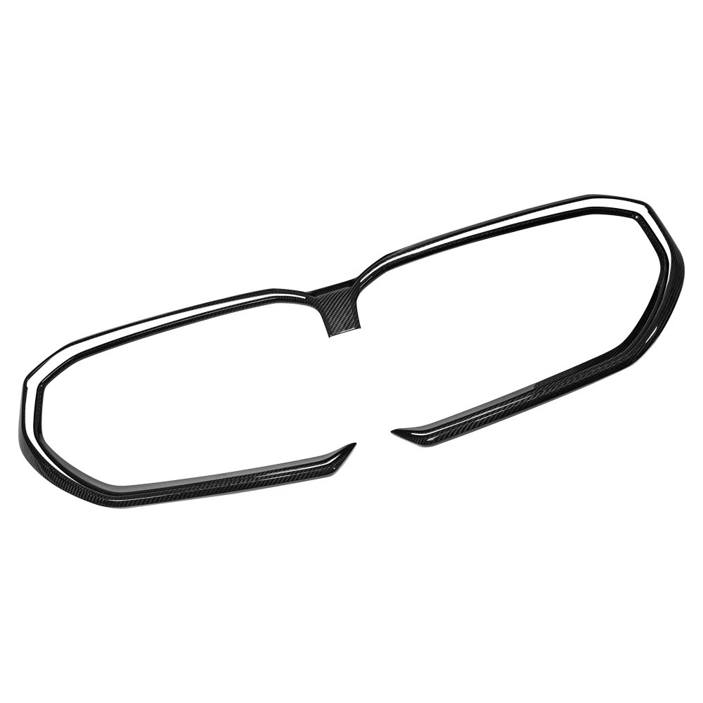 For BMW 5 Series G60 2024up Real Carbon Fiber Car Front Grille Cover Trim Molding Insert Garnish Protector Add on type