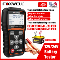 FOXWELL BT705 Car Battery Tester 12V 24V Automotive 100-2000CCA Battery Load Tester Battery Analyzer Digital Charging System