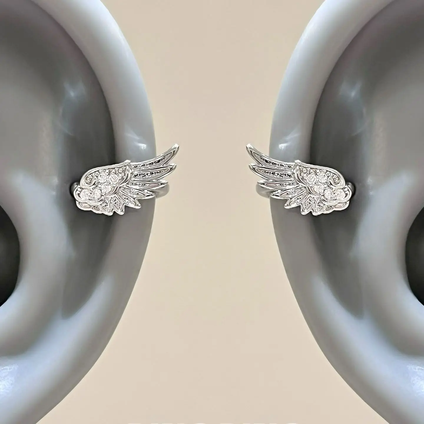 Fashion Silver Color Zircon Wing Stud Earrings for Women Luxury Shiny Crystal Geometric Personality Ear Bone Nail Jewelry Gifts