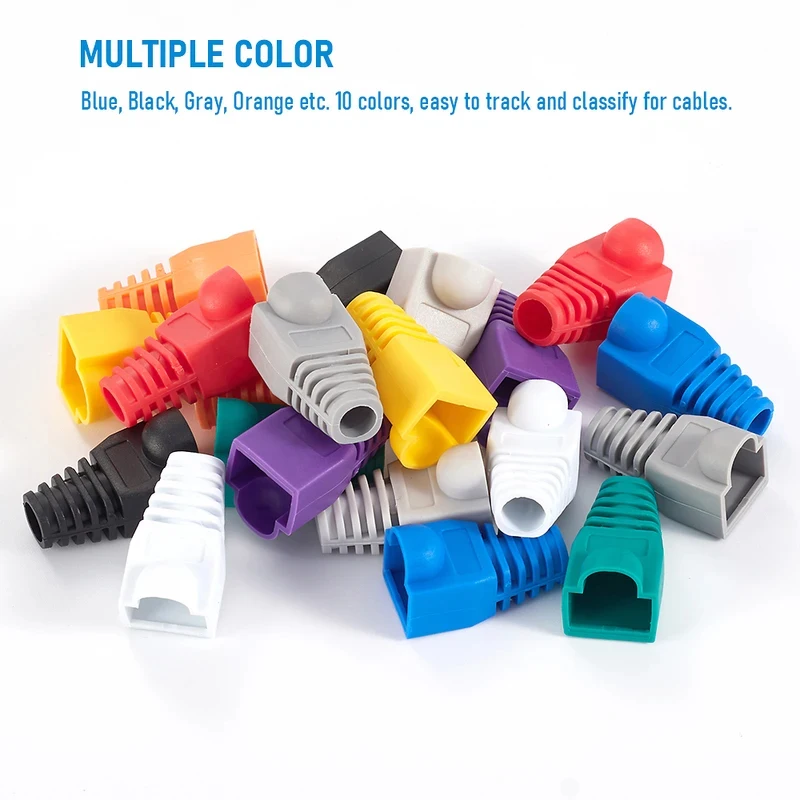 10/20/30/40/50/60/100Pcs Cable Connector Plug Cover CAT5E CAT6 RJ45 Ethernet Network Cable Strain Relief Boots
