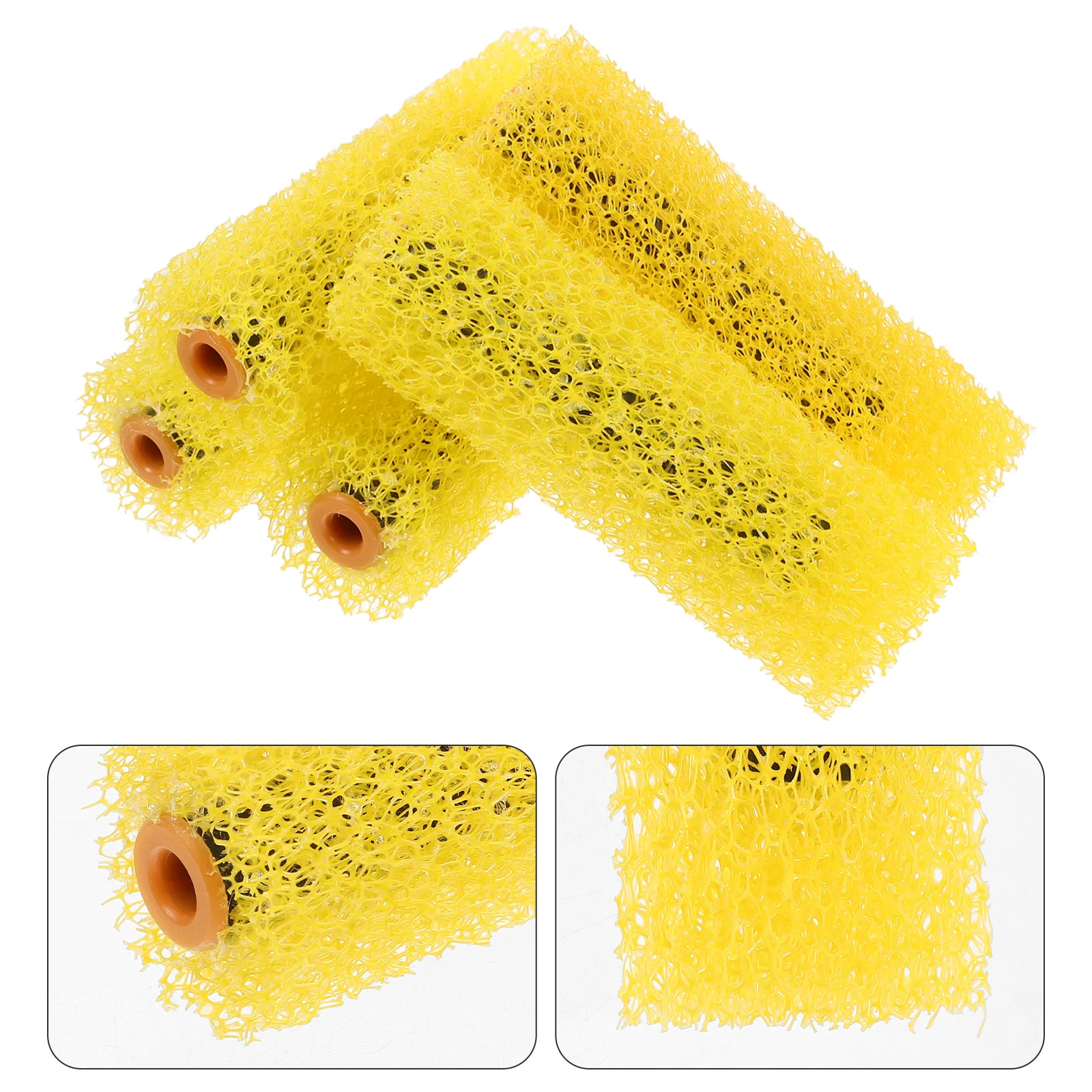 10 Pcs Embroidery Roller Foam Texture Sponge Yellow Covers Refillable Paint Roller 4 Inch House Painting Drywall Ceiling Tools