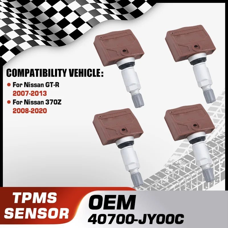 

Car TPMS Tire Pressure Sensor Monitoring System For Nissan GT-R 2007-2013 Nissan 370Z 2008-2020 40700-JY00C 40700-1AY0A 433 MHz