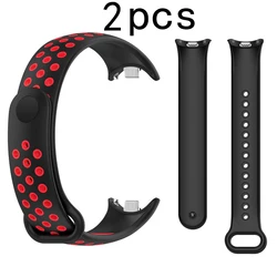 2pcs For Xiaomi Band 8 9Silicone Watch StrapTwo-Color Breathable Smart Watchband Replacement for Xiaomi Mi Band  9 8 Strap