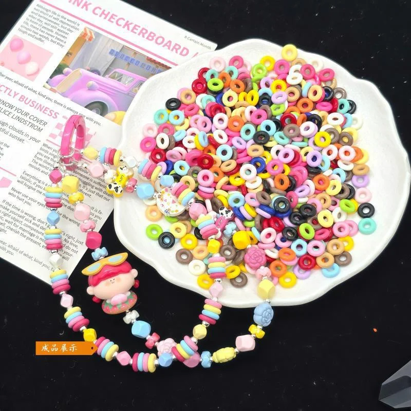

Newest 200pcs/lot color print geometry rounds shape rounds shape acrylic beads diy jewelry garment pen hair accessory