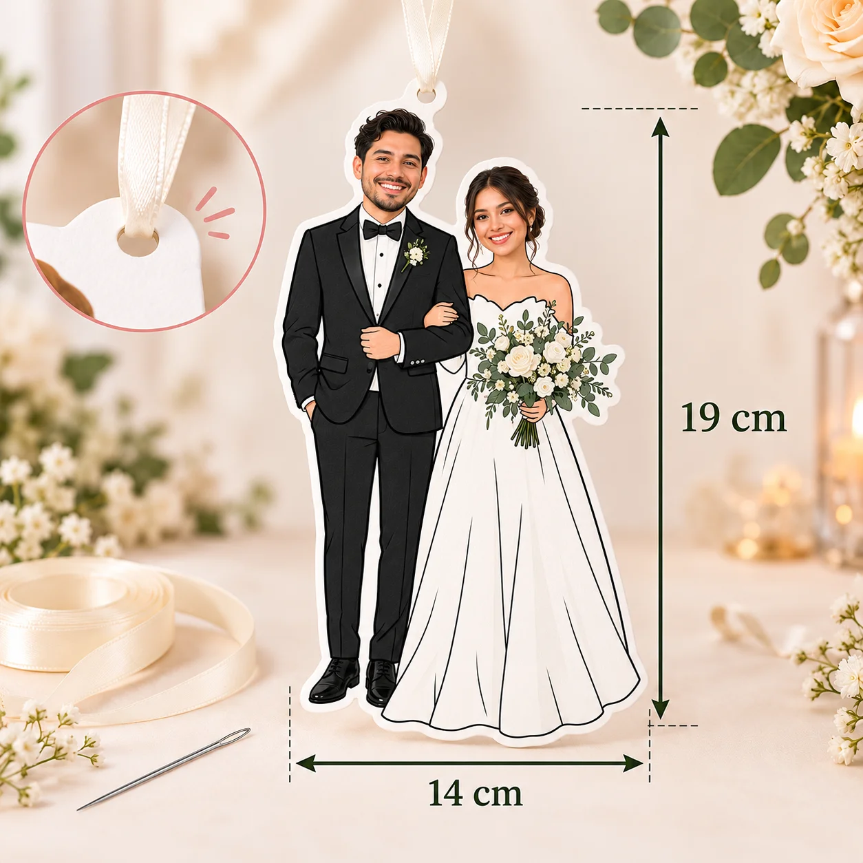 Custom Full Body Wedding Bunting Personalized Paper Photo Banner Cartoon Couple Decor for Bridal Ceremony Reception Party Favor