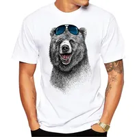 2023 Cheapest Fashion Laughing Bear Men T-shirt Short sleeve men The Happiest Bear Retro Printed T Shirts Casual Funny Tops