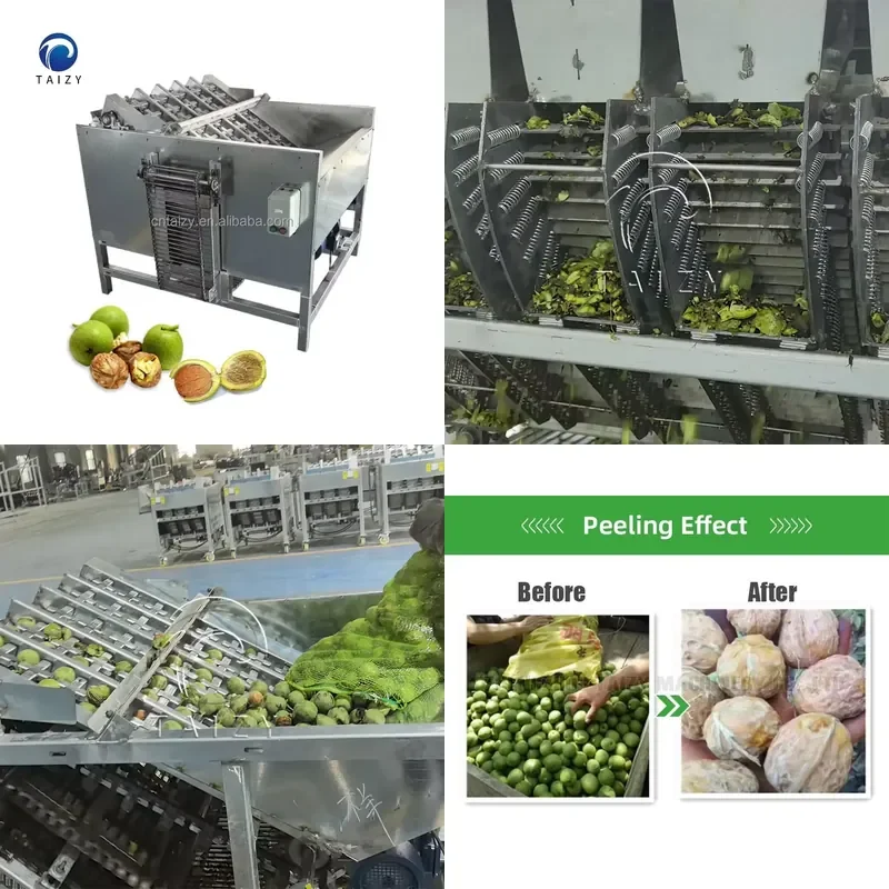 2026 Pecan Shelling Machine Equipment Green Walnut Huller Peeler Removing Peeling Machine for Sale