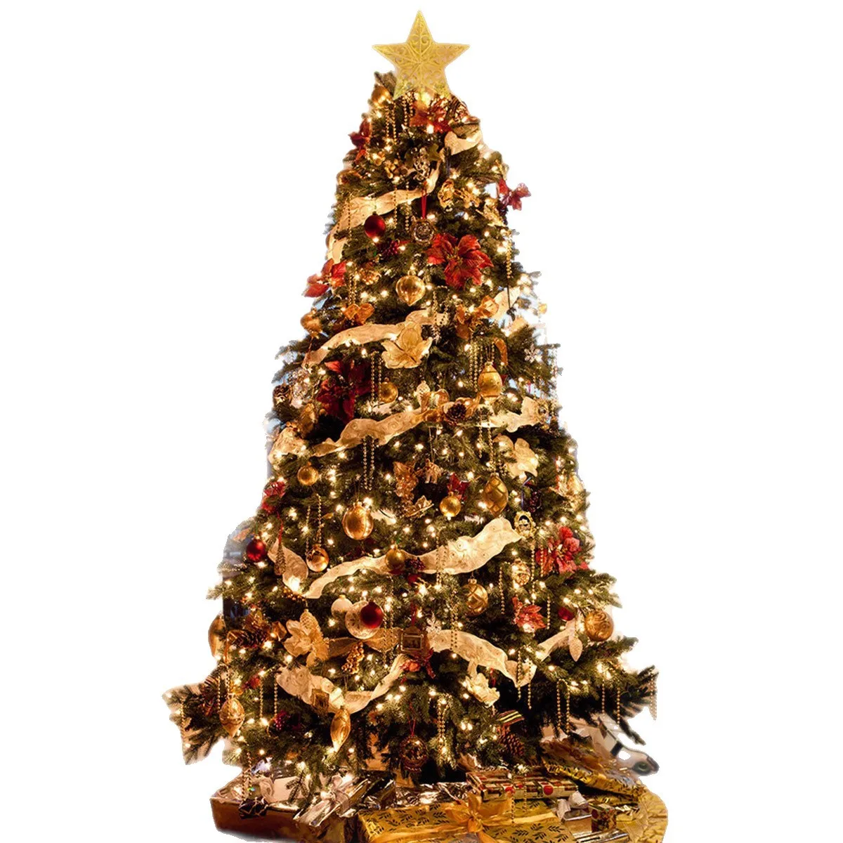 Pohon Natal Mewah Kriptografi 1,2-2,1m Natal 2025 Paket Rumah Dekorasi Depan Toko Pohon Natal Berlampu