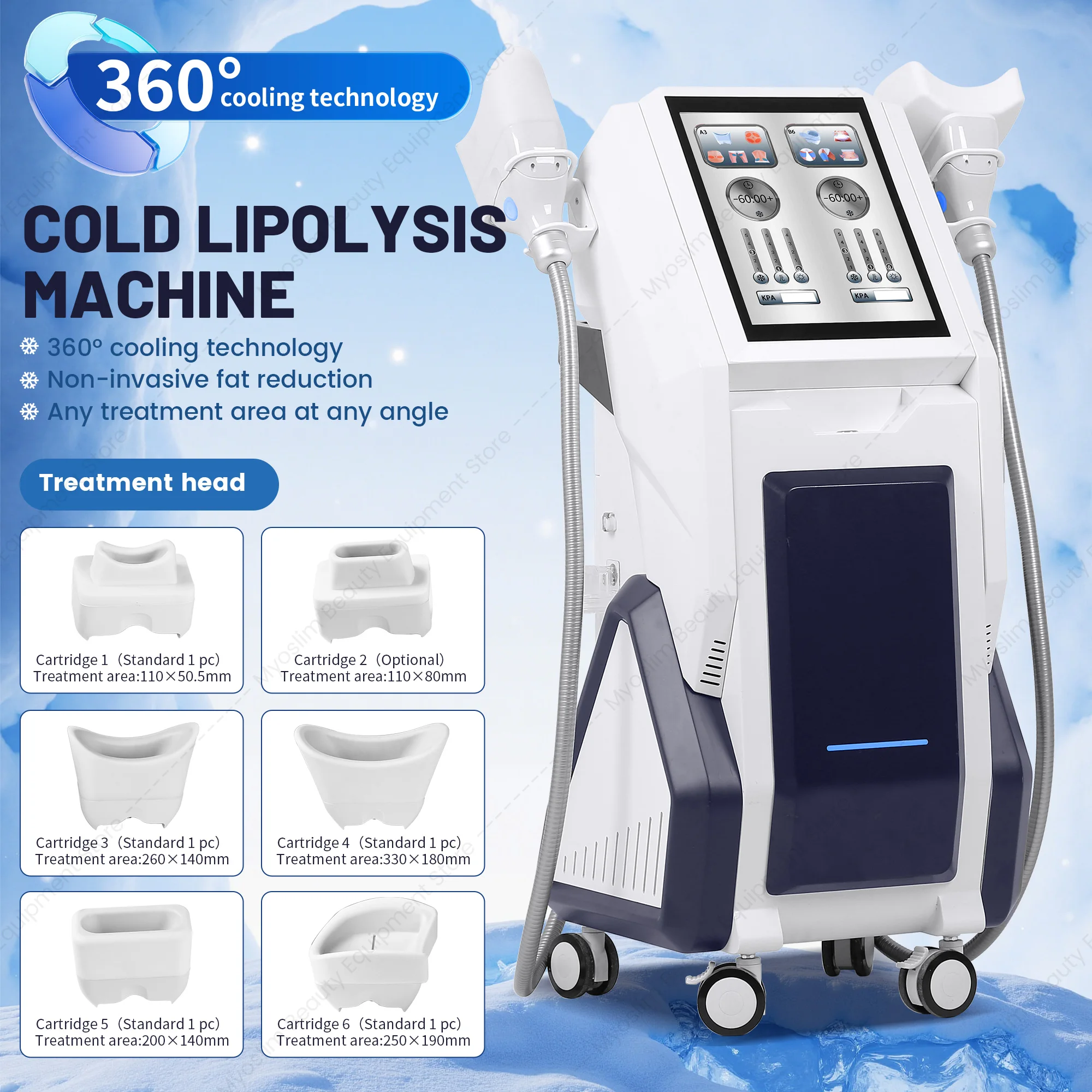 360 Vertical Diamond Cryalipolysis Body Contouring Machine Home Use Ice Sculpture Technique Machine Weight Loss