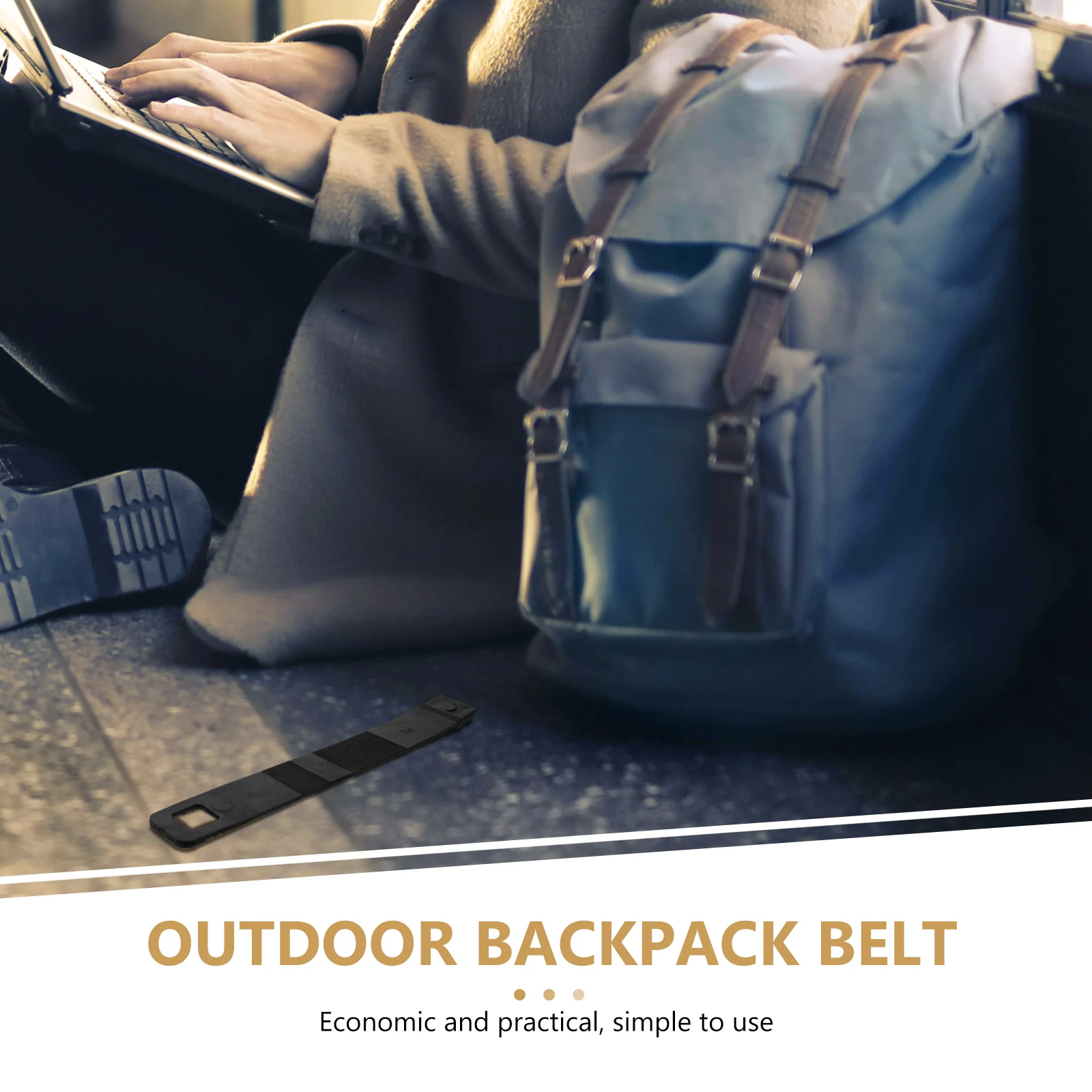 

2pcs Accessories Pack Fixed Straps Black Adjustable Buckle Comfortable Durable Outdoor Hiking Backpack Straps