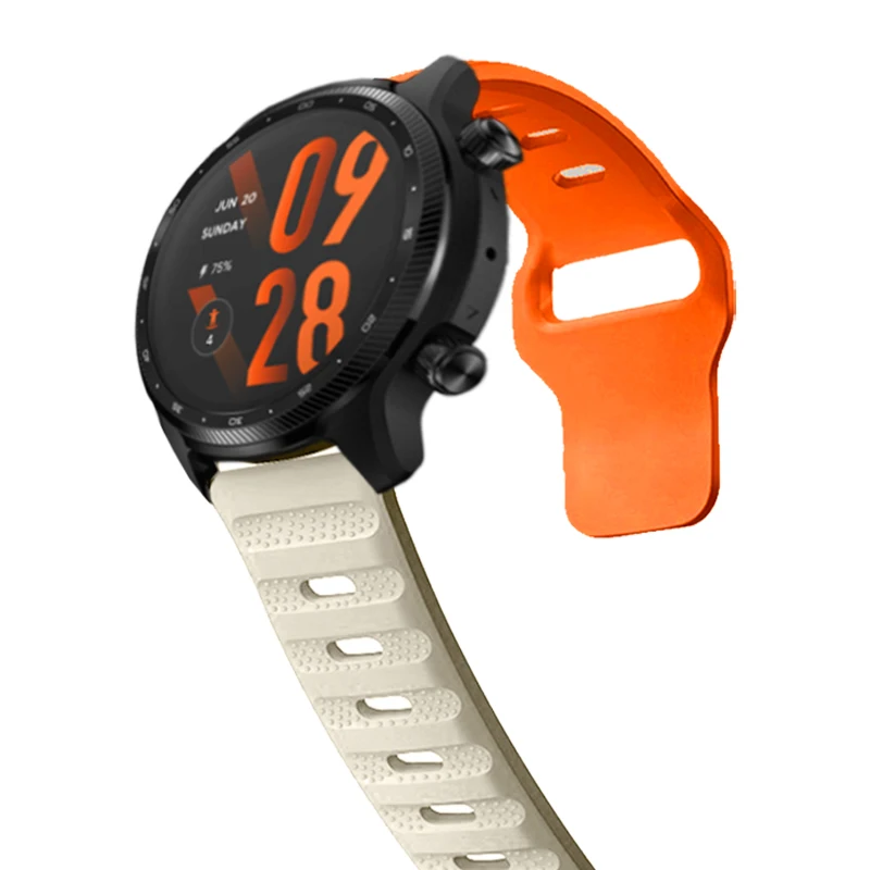 Pulseira de silicone para Ticwatch, Pro 3 Ultra Pulseira, GPS, LTE, GTX, GTH 2, E3 Band