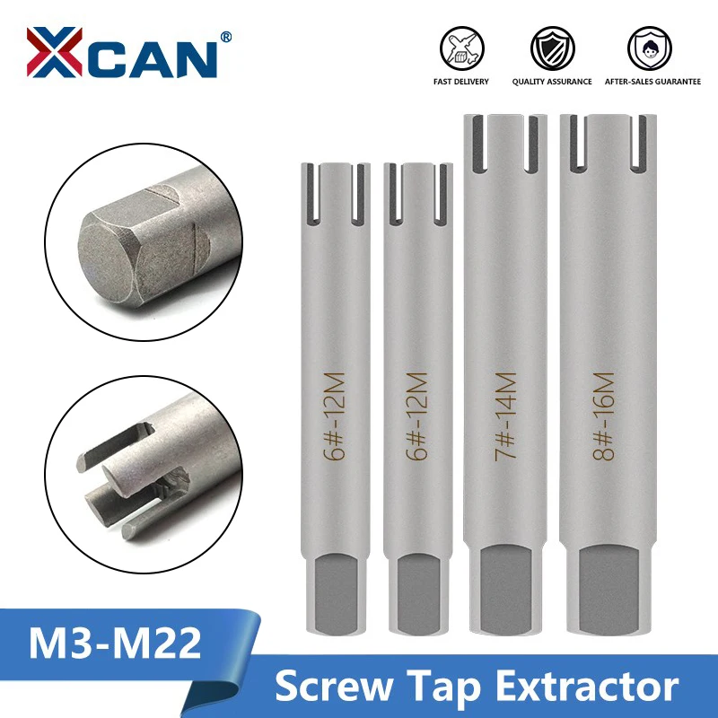 XCAN Damaged Screw Tap Extractor M3 M4 M5 M6 M8 M10 M12 M14 M16 M20 M22 Broken Screw Tap Remover Tool Wrench Set Drill Bit